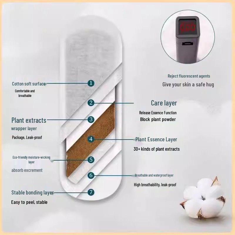 Гигиенические прокладки Huang Muxin Herbal Snow Lotus из чистого хлопка для интимной гигиены женщин