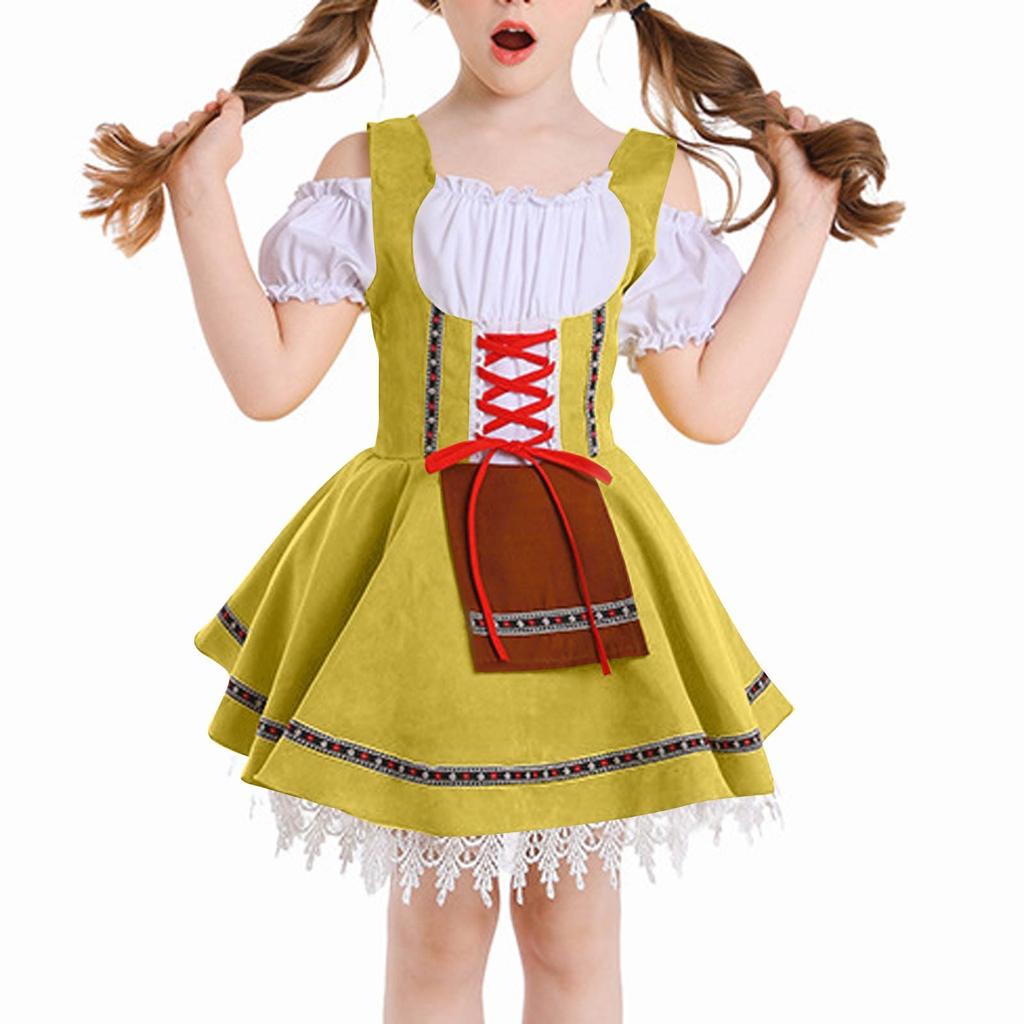 Винтажное платье для девочки однотонное лоскутное платья для косплея