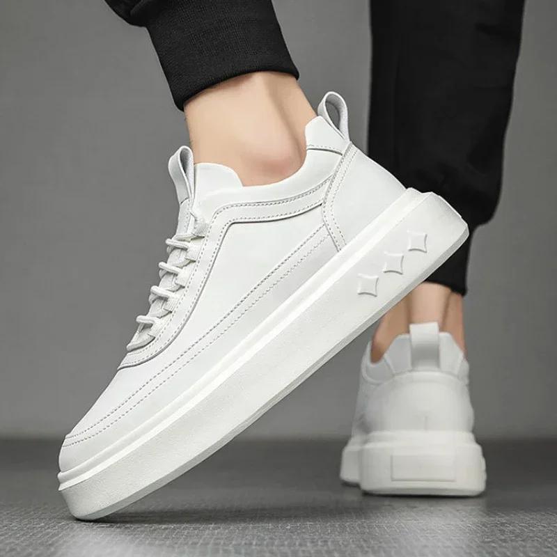 Модная высококачественная мужская спортивная обувь из искусственной кожи на платформе, повседневная обувь для мужчин, модная удобная теннисная обувь, мужская вулканизированная обувь
