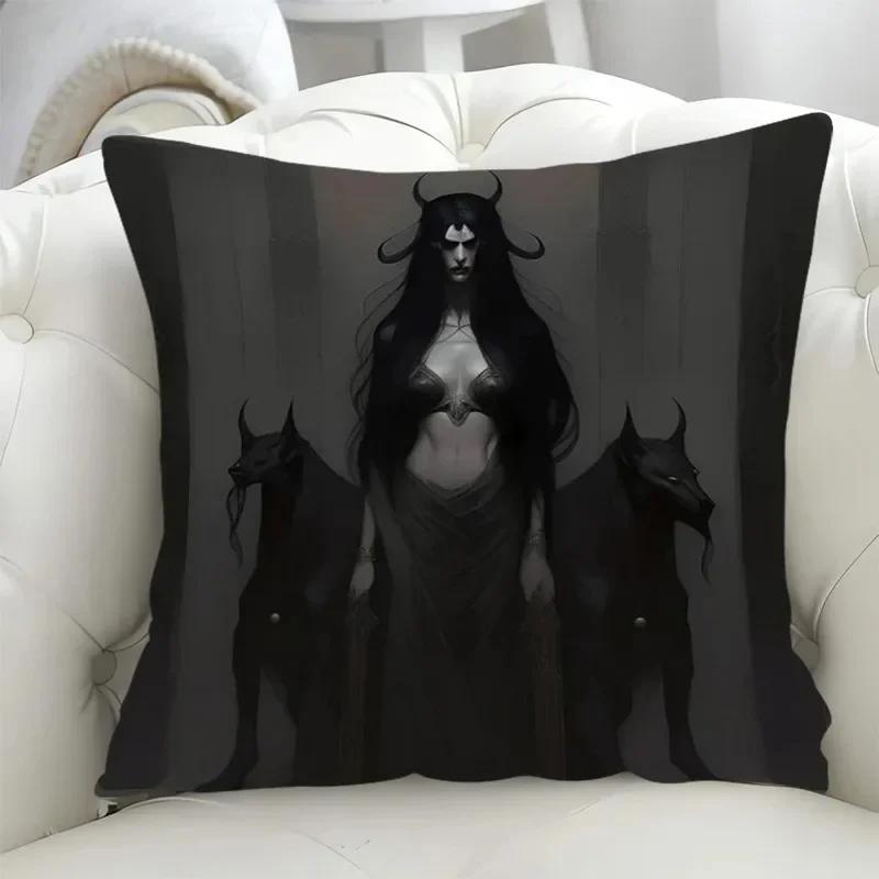Luxury Home Decor Pillow Cover Hell Reaper Style Pattern Cushion Cover Sofa Office Cushion Cover