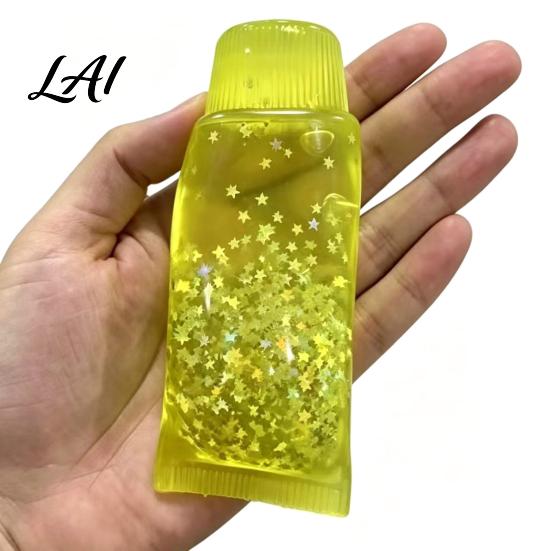 Toothpaste Tube Squeeze Toy Clear Toy Stress Relief Star Glitter Slow Rising Soft Transparent Sensory TPR
