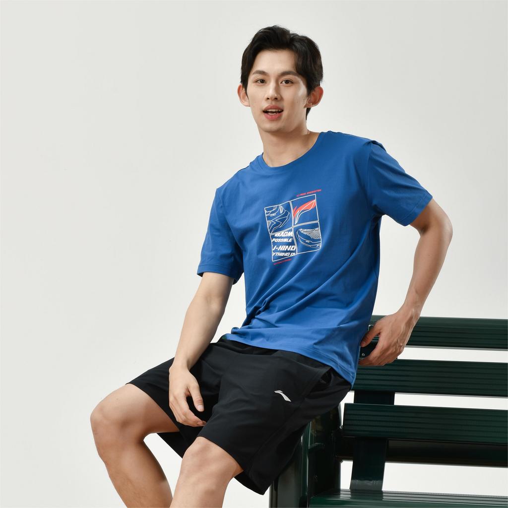 Li Ning Table Tennis Series Soft Quick-Dry Antibacterial Casual Shorts Men Shorts Black AKSS437-1