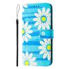Blue Daisy Luxury Painted Leather Case Wallet Book Style Cover for Oppo A72/A52/A92 4G,A36 4G,Reno 8/9,Realme 8/9/10/11/12...