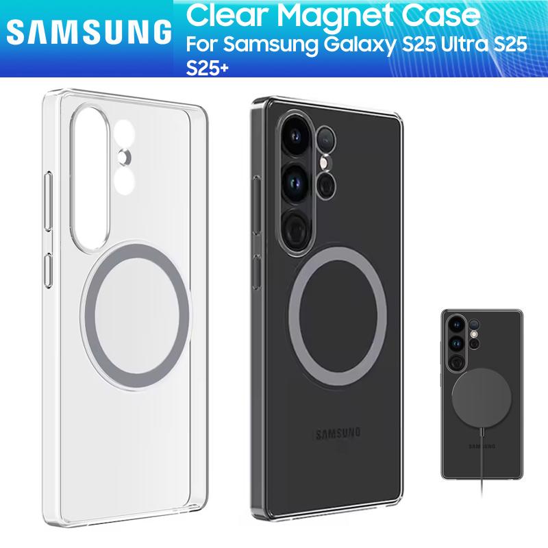 Оригинальный чехол Magsafe с магнитной зарядкой для Samsung Galaxy S25 S25+ S25 Plus S25 Ultra Clear Acrylic Slim Cover