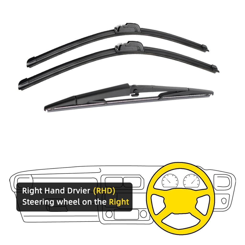 3 шт. для Jeep Grand Cherokee 2005-2010 22 "21" 14 "передние и задние щетки стеклоочистителя лобовое стекло резак для окон аксессуары 2006 2007 2008 2009 2010