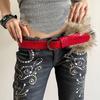 Western Style Y2K Waistband Rivet Plush Belt Simple Leather Fur Belt  Daily