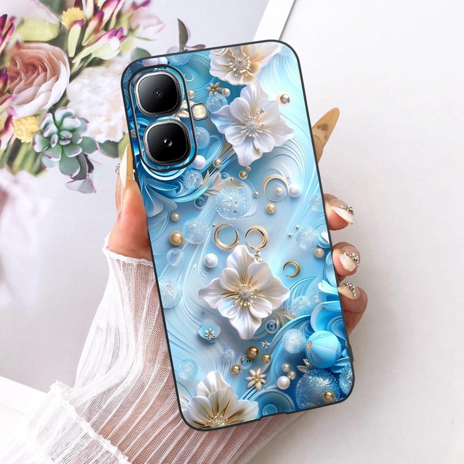 For Infinix Smart 20 X6840 X6840B Cute Flower Butterfly Cat Painted Case For Infinix Smart20 Black Silicone Soft Phone Cases