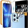 2 Tempered Glass Screen Protectors and 2 Rear Camera Protectors for iPhone 13 Pro Max (6.7 ")