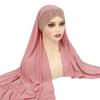 Muslim Women Long Scarf Pull On Ready Wear Instant Hijab Chemo Cap One Piece Amira Head Wrap Turban Femme Shawl Bandanas Scarves