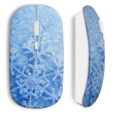 Souris Sans Fil - MANIACASE - Bleu Clair Neige - Clé USB Wifi Incluse - Compatible Mac Et PC - Technologie WiFi
