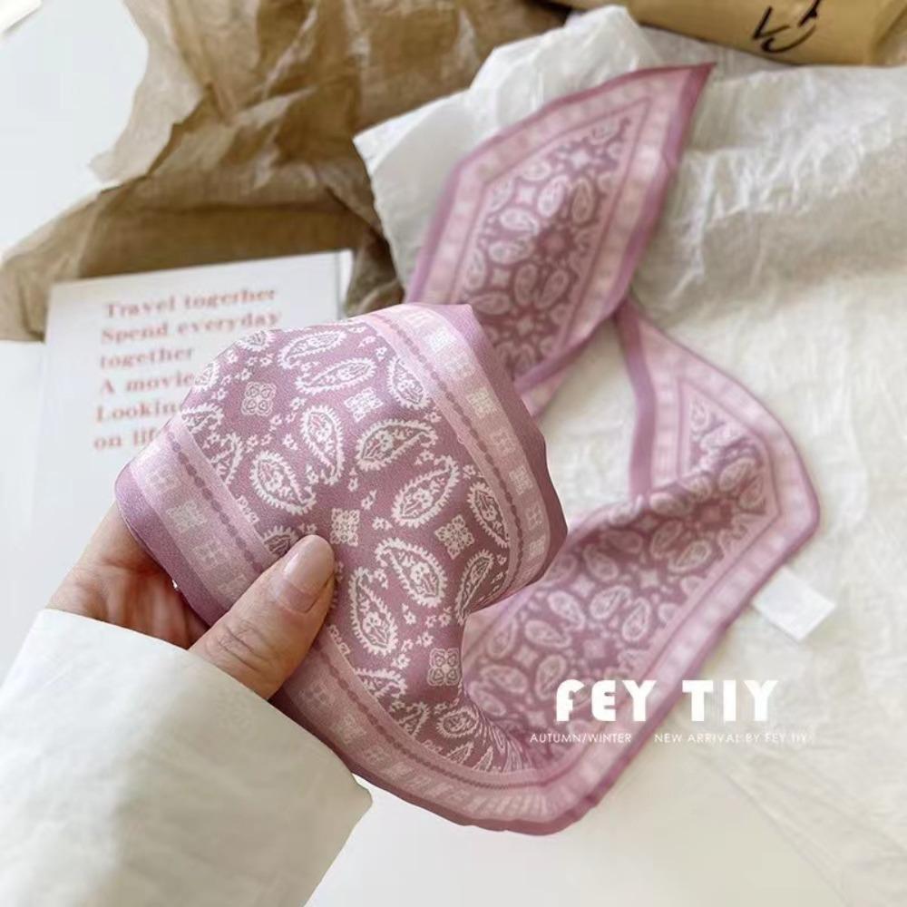 4pcs/set Ribbon Hair Bands Long Lady Scarves Fashion Silk Satin Scarf  Women