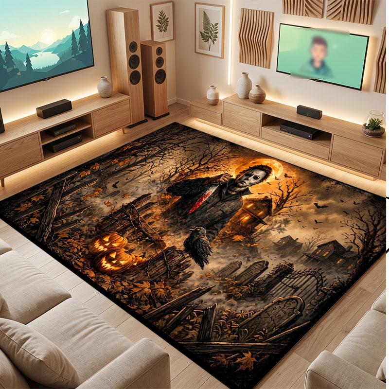 Halloween Michael Myers Rug Soft Thick Non Slip Floor Carpet for Bedroom Living Room Home Decor