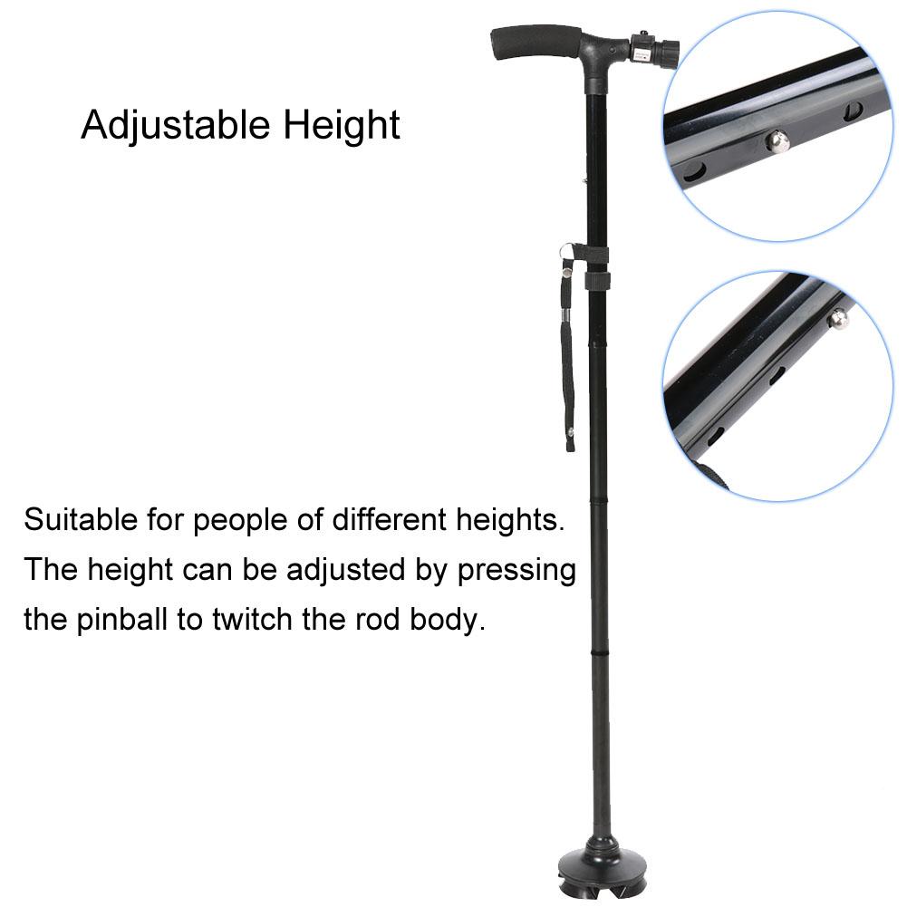 Складная светодиодная трость для безопасной ходьбы с регулировкой высоты, волшебная трость для пожилого человека