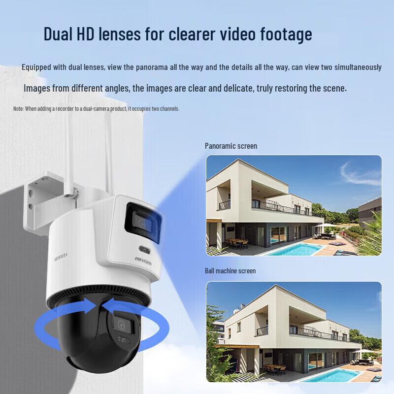 Hikvision 8-мегапиксельная уличная Wi-Fi PTZ-камера с двумя объективами, китайская вилка (адаптер в комплекте)