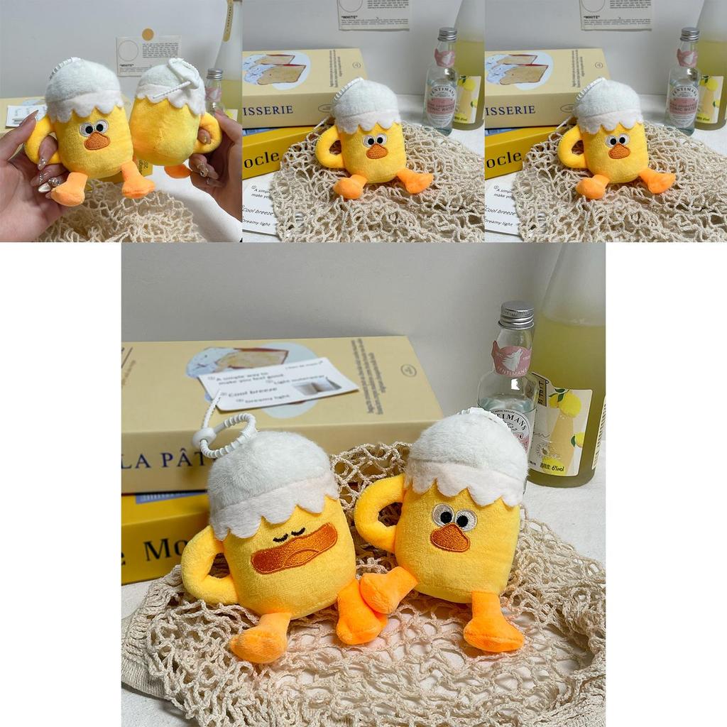 Плюшевая игрушка Утка с пивом, наполненная ПП-хлопком, для подарка ребенку и коллекционирования. Веселая.
