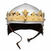 Karniproduction Knight Templar Helmet With King Crown: Medieval Crusader Costume Armor Helmet Collectible Gifts Cosplay