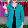 Polar Fleece Spring and Autumn Jacket Women's  Hooded Warm Outdoor Casual Jacket Middle-aged Fashion Top