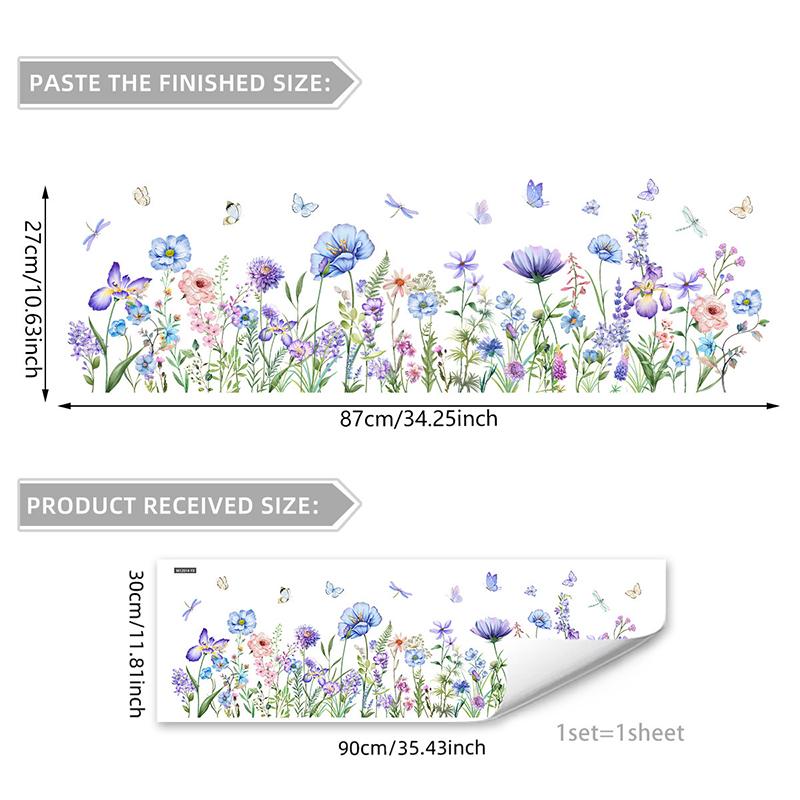 Красочные наклейки на стену Цветы Бабочка Сделай сам Фрески Для Стекла Окна Спальни Ванной Комнаты Домашнее Украшение Обои