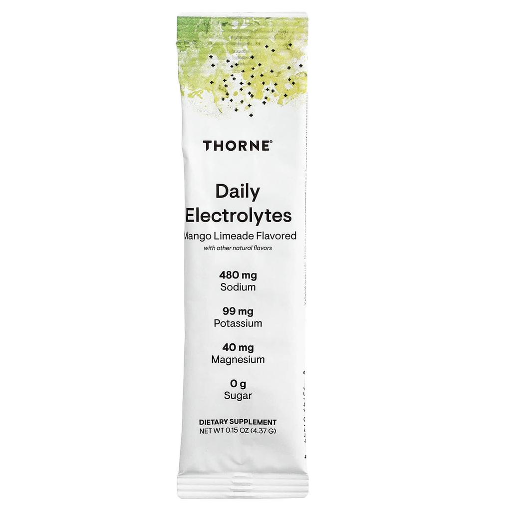 Thorne, Daily Electrolytes, Mango Limeade, 30 Stick Packs, 4.37g (0.15oz) Each