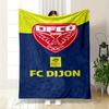 FC Dijon Logo Bedroom Blanket - Red and Blue Printed Flannel Blanket for Bedroom, Living Room, Sofa, and Nap