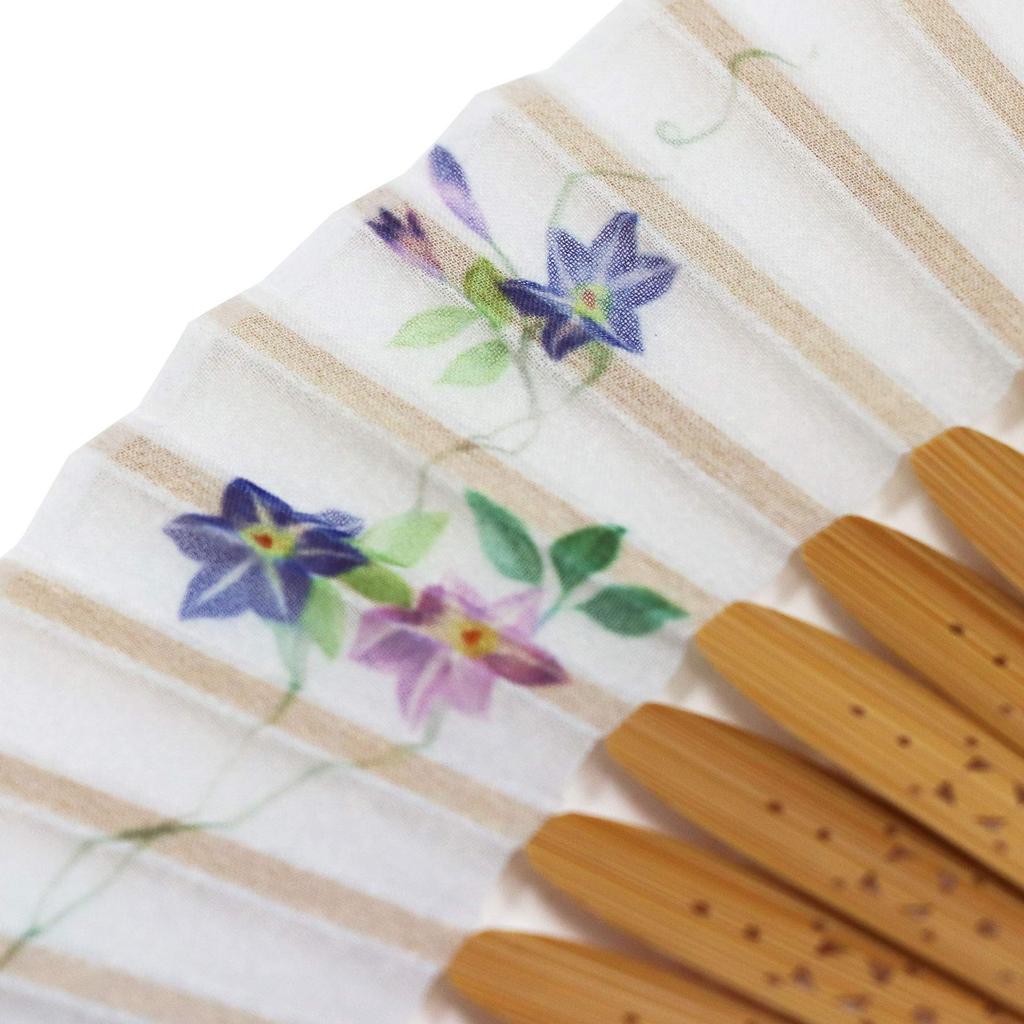 Fan Fan Set with Seasonal Iron Wire [Osaka Choseido] Fan, Women's, Fashionable, Business, Bag, Holder, Handkerchief, Flowers,