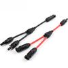 1PC Power Solar Connectors 30A Y-Branch Cable, Solar Cable Parallel Adaptor In Pair for Solar Panel 1*M/FF+1*F/MM Black Red Power