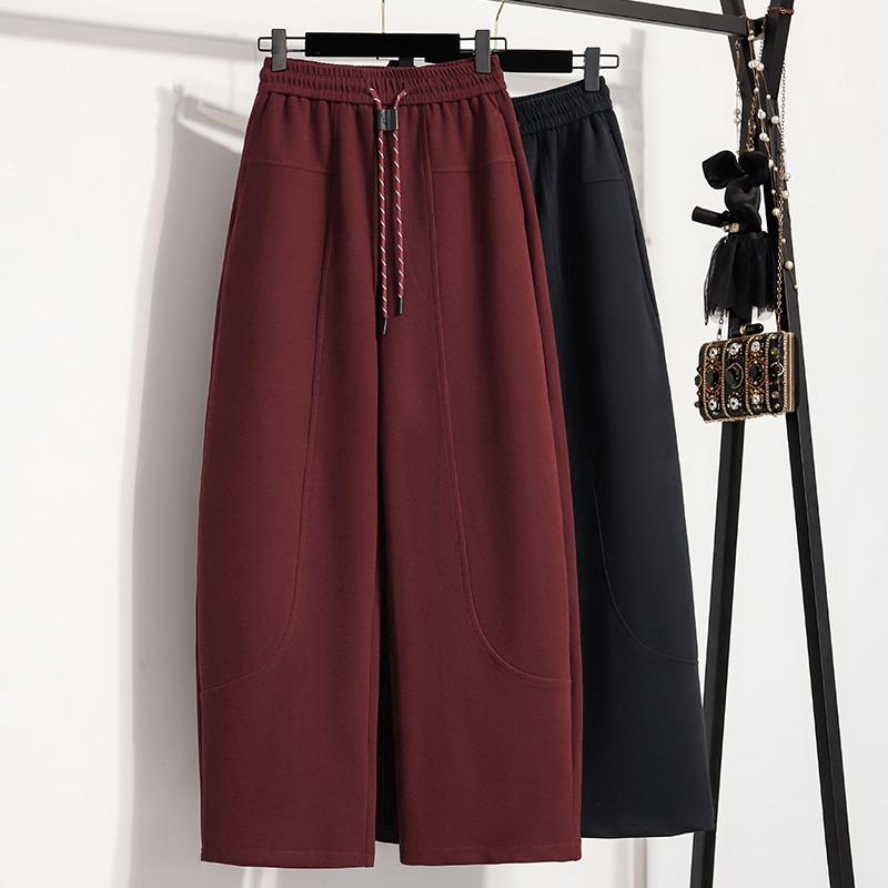 DIMANAF 2025 Осень Зима Женские Брюки Большого Размера Повседневные Женские Длинные Брюки Свободные Штаны Толстый Флис