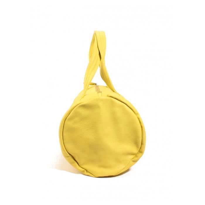 Sac à Main - LE TEMPS DES CERISES - Debby 3 - Jaune Fluo - Bandoulière Amovible - Zippée