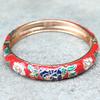 Hanfu Accessories Filigree Enamel Bangle Cheongsam accessories Hollow Out Peony Bracelet  Party