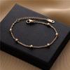 Fashion Simple Beaded Chain Stainless Steel Bracelets for Women Elegant Ladies Rose Gold Charm Bracelet Jewelry