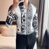 Новая рубашка, европейская и американская модная мужская модная брендовая рубашка с принтом, мужская британская рубашка с длинными рукавами