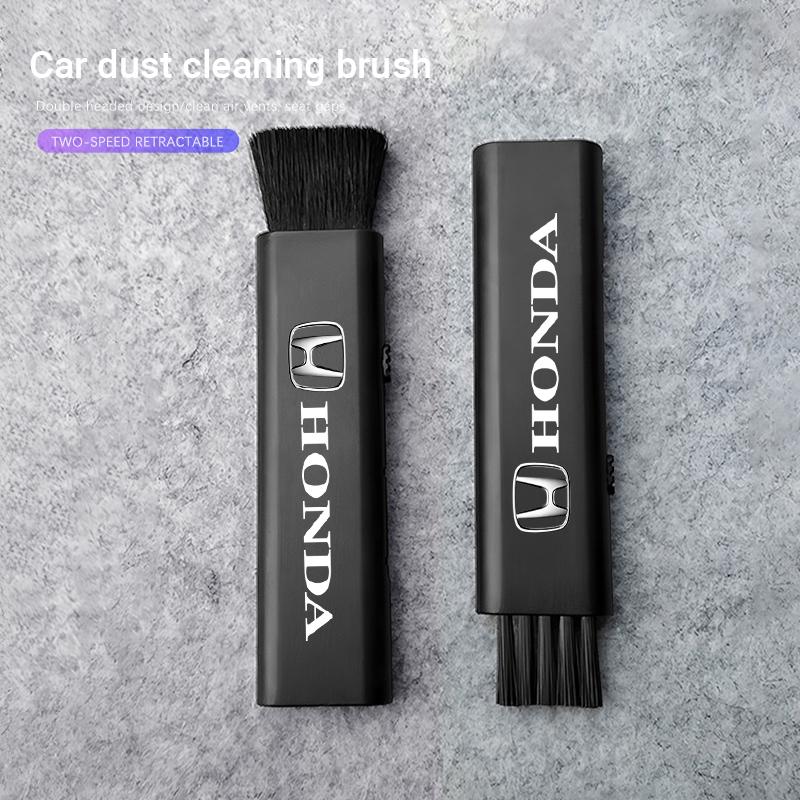 cwcr1 Car Badge Dual Head Soft Bristle Brush Auto Dust Removal Tools For Honda Civic Accord Crosstour Spirior Odyssey Avancier UR-V
