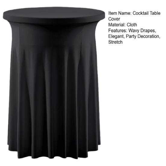 Чехол для коктейльного стола Спандекс Стрейч Круглые Скатерти для коктейльного стола с Волнистыми Драпировками Юбки для Высоких Барных Столов для Свадебной Вечеринки Банкетных Мероприятий