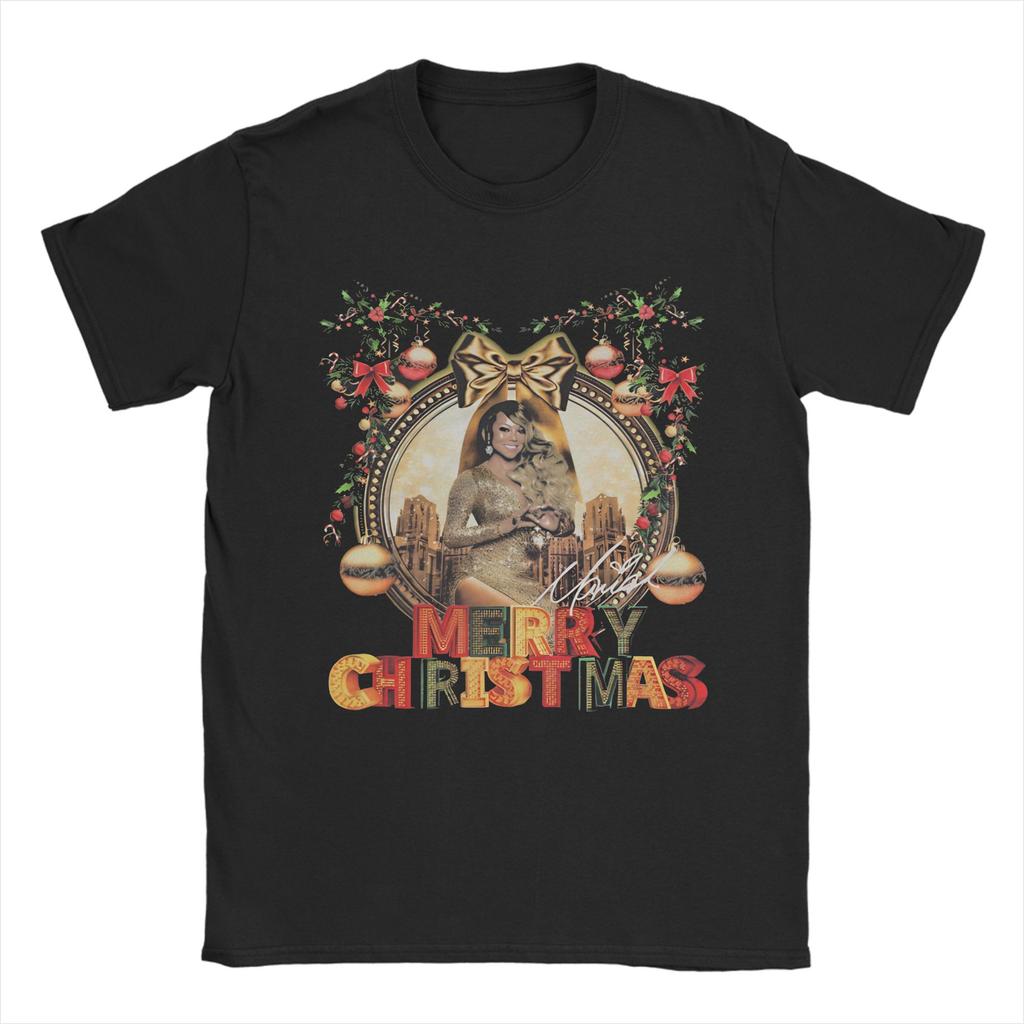New Arrival Mariahed Careys Merry Christmas  T Shirt for Men Women  Cotton Tee Shirt Short Sleeve Clothing