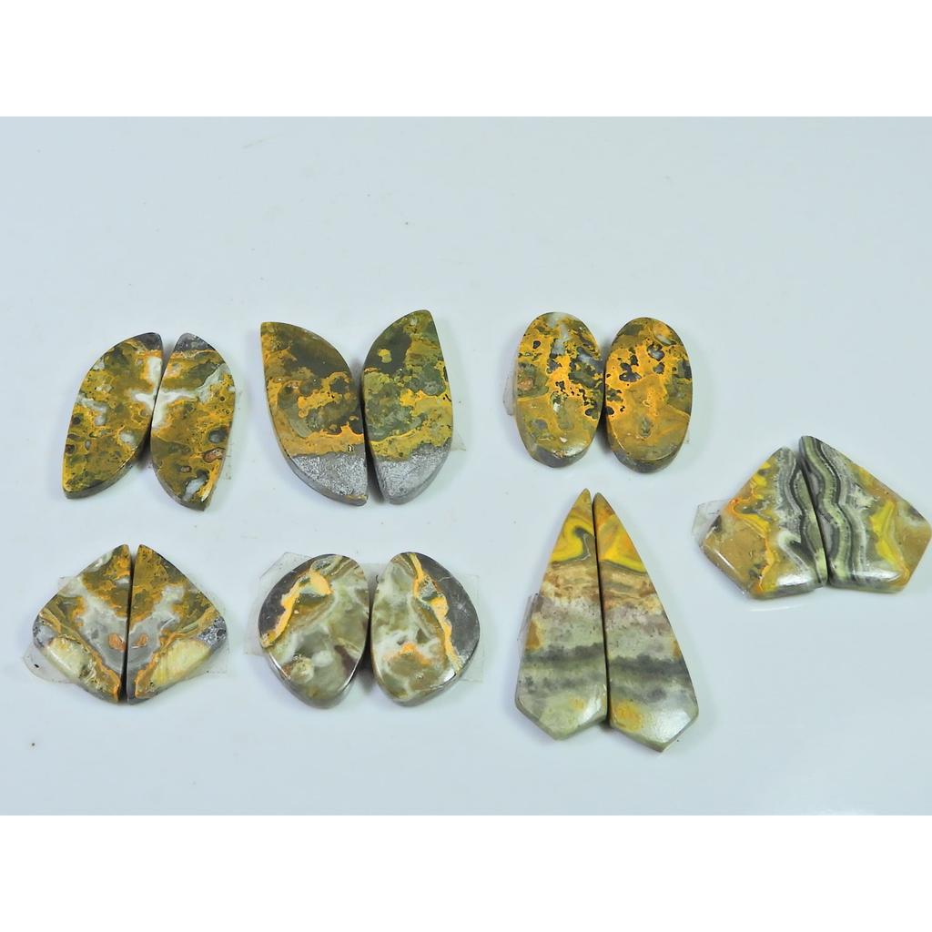 16-26 MM Natural Bumble Bee Jasper Pair Fancy Cabochon Gemstone 7 Pair Lot C-764