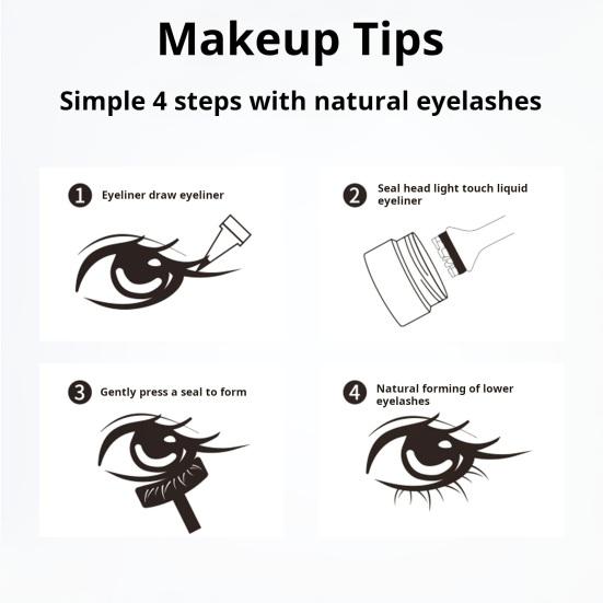 Lower Lash Stamp Eyelash Stamp Set 2-in-1 Waterproof Sweatproof Eyeliner Quick Eye Makeup Tool Long-lasting Lower Lash Stamp for Beginners