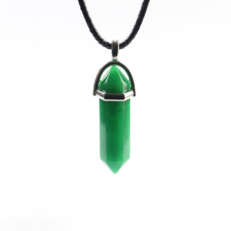 Красивое ожерелье из натурального кристалла с уникальным шестиугольным кулоном для исцеления