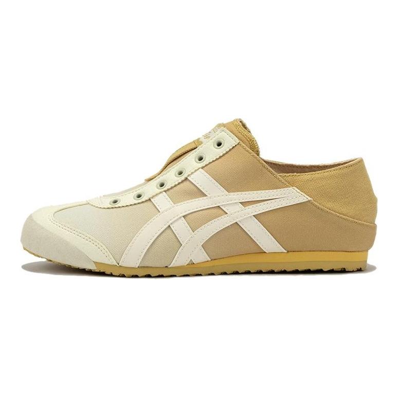 ONITSUKA TIGER MEXICO 66 Нескользящие Износостойкие Низкие Повседневные Кроссовки Унисекс Желто-Белые 1183C262-100
