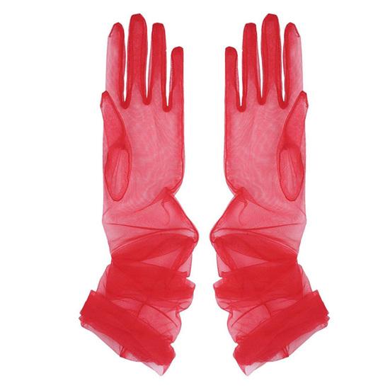 Женские длинные прозрачные перчатки в стиле ретро, эластичные присборенные сетчатые тюлевые перчатки 1920-х годов, танцевальные перчатки для костюма, оперы, вечеринки, свадьбы