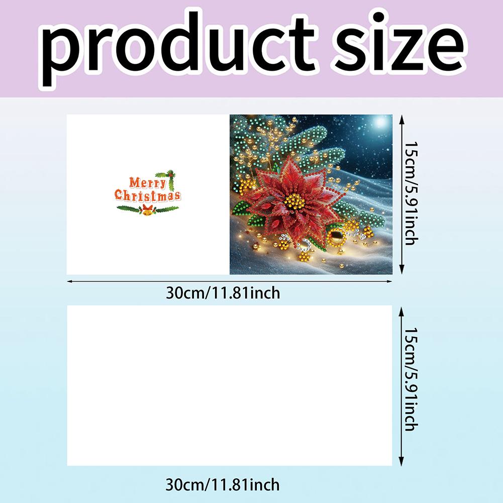 6PCS DIY Xmas Designs Rhinestone Diamond Art Mosaic Postcards Diamond Art Handmade Cards Thank You Cards and Holiday Blessings