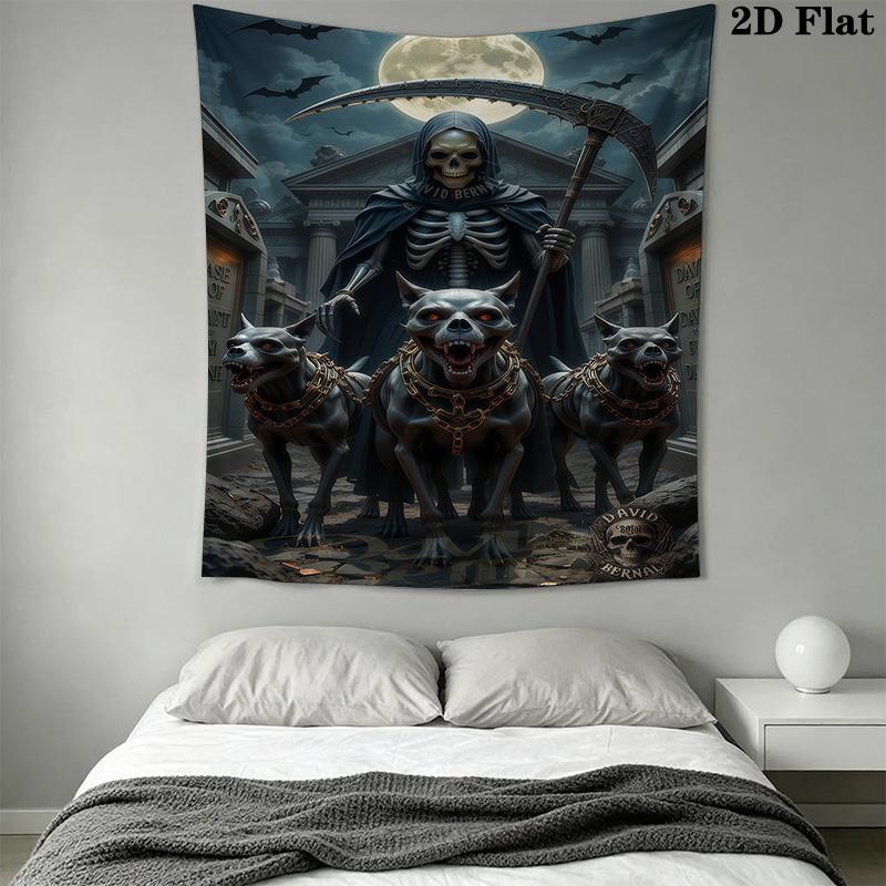 Reaper'S Fiery Journey Tapestry Wallmounted Background Cloth Homestay Soft Decoration Tapestry Background Wall Hanging Cloth