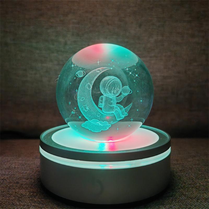 Солнечная система 3d хрустальный шар Хрустальный глобус Лазерная резка Хрустальный шар с шаровой подставкой Декоративные сферы планет Галактика Подарок на день рождения Украшения