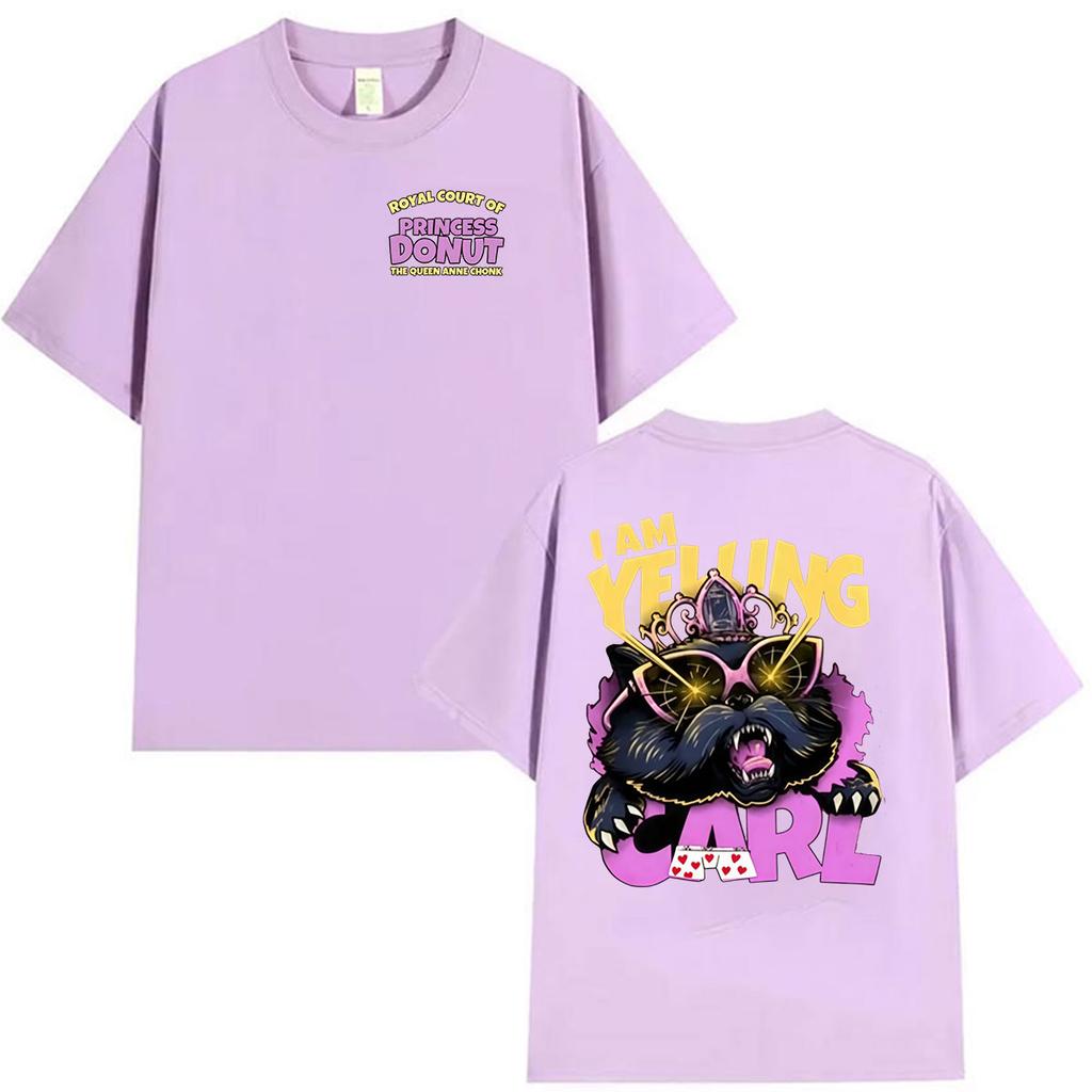 2027 Cool I Am Yelling Carl Two Sides Princess Donut T Shirt Dungeon Crawler Carl Game Cosplay T-shirt Unisex WoUnisex Vintage Short S