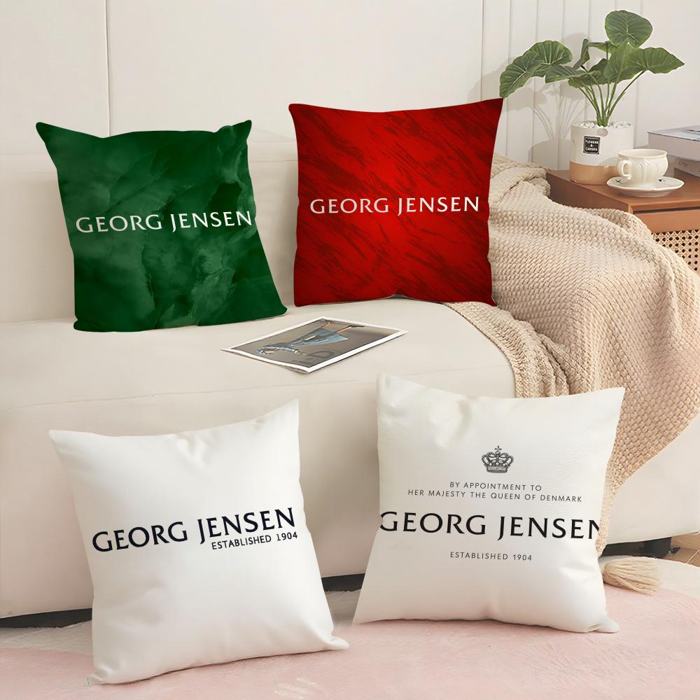JJewellery GGeorg JJensen Cushion Cover Short plush Doublesided Print Square Throw Pillow Covers Sofa Home Cushion Decor