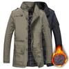 Men's Business Warm Jacket Long Windbreaker Men's Winter Long Coat S-5XL