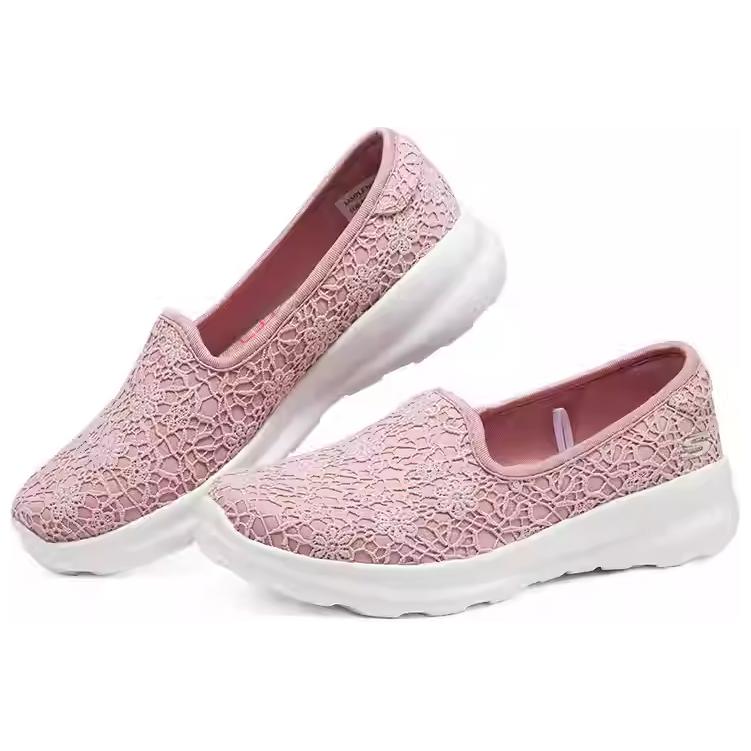 Skechers Удобные Прочные Дышащие Низкие Повседневные Кроссовки Женские Розовые 8730068-ROS