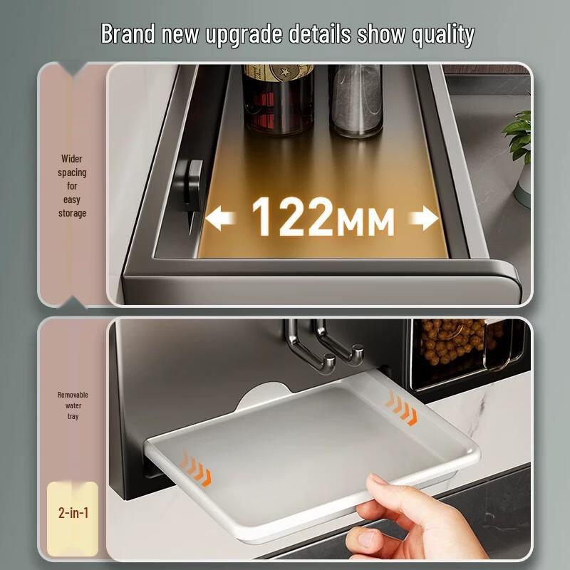 Punch-Free Wall-Mounted Kitchen Storage Rack with Chopstick Holder