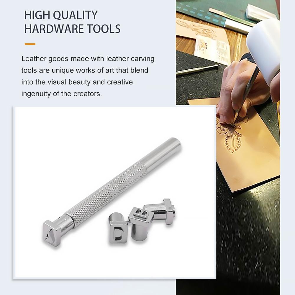 36pcs Leather Stamp Tool Set - Steel Alphabet Number Stamps for Leather Crafts and Metal Printing