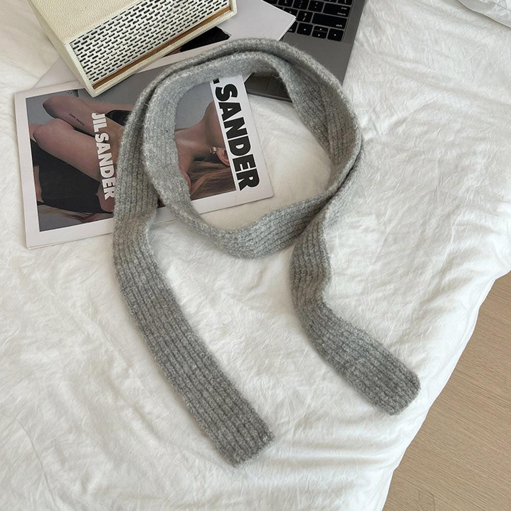Imitation Wool Women's Long Scarf Narrow Design Decorative Neckerchief Imitation Cashmere Scarf Knitted Skinny Scarf Streetwear