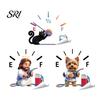 Fuel Tank Cap Sticker Car Decal Waterproof Funny Auto Gas Lid Cartoon Cats Smooth Attachment Dogs Gauge for Most Vehicle Trucks SUVs Stylish